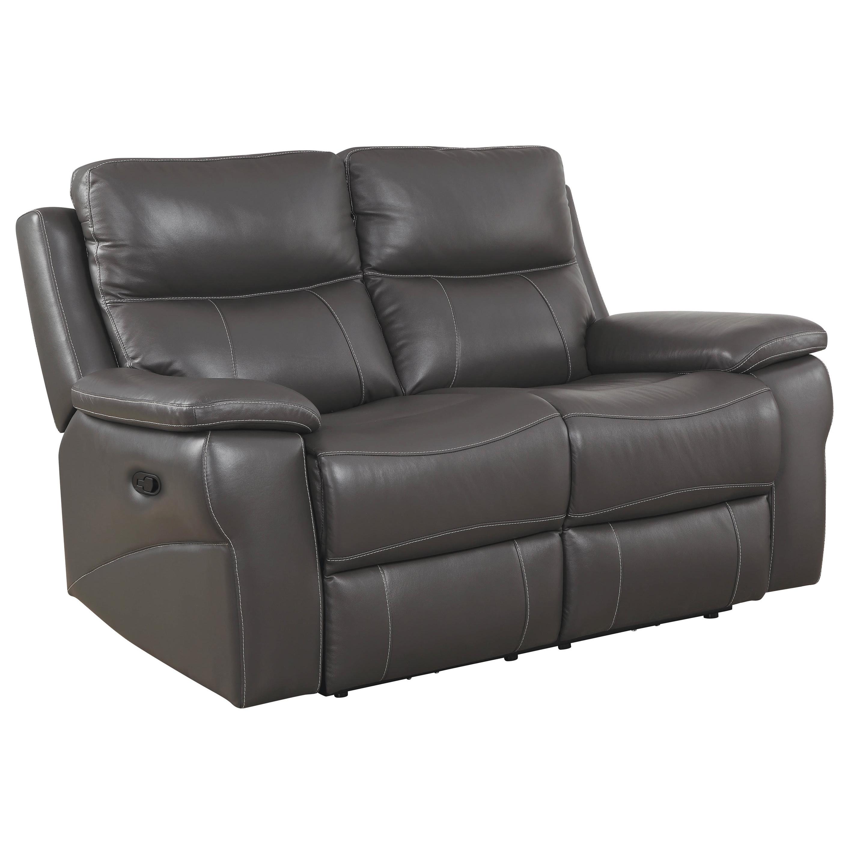 Furniture of America Lila Reclining Leather Look Loveseat CM6540-LV IMAGE 1